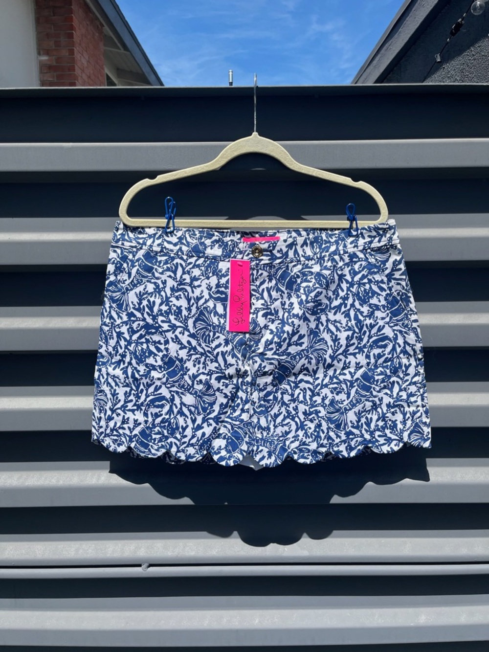 Lilly Pulitzer Navy and White Floral Skort